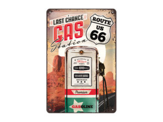 Plåtskylt Route 66 Gas Station 20x30
