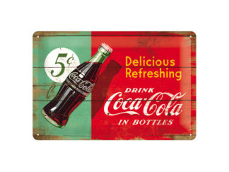 Plåtskylt Coca-Cola Bottle 20x30