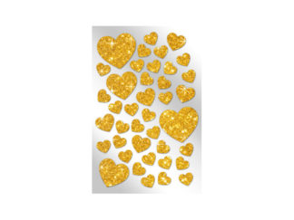 Glitterstickers Hjärtan Guld