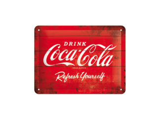 Plåtskylt Coca-Cola Logo Röd 15x20