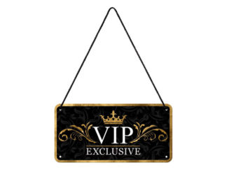Plåtskylt 10x20 Hänge VIP
