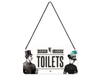 Plåtskylt 10x20 Hänge Toilet