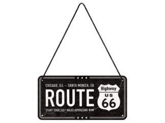 Plåtskylt 10x20 Hänge Route 66