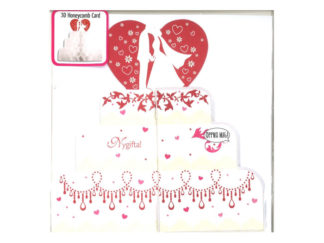 Honeycomb 3D Kort Bröllop