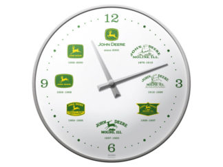 Väggklocka John Deere Logo Vit