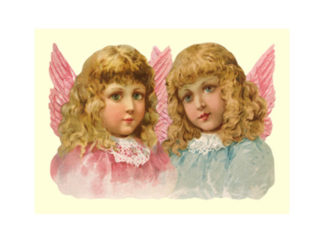 Bokmärkeskort Rosa-Blå Ängel 5168