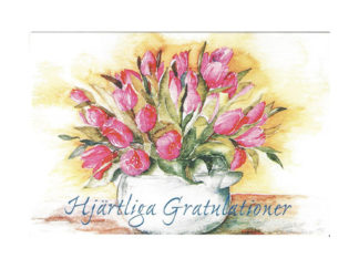 Dubbelt Kort Gratulation Nr. 809A Tulpan