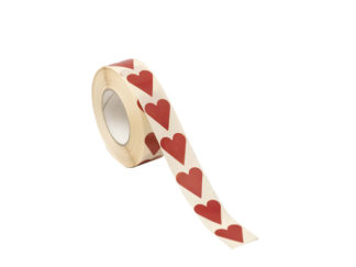 Stickers på Rulle Hjärtan Röd Små