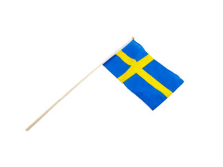 Handflagga Guldknopp Liten