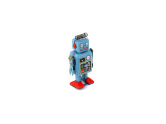 Plåtleksak Robot Blå