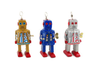 Plåtleksak Blinkrobot 3-olika