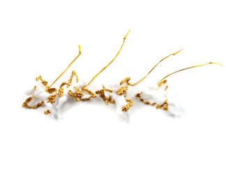 Plastfigur 4-p Microkerub Vit-Guld