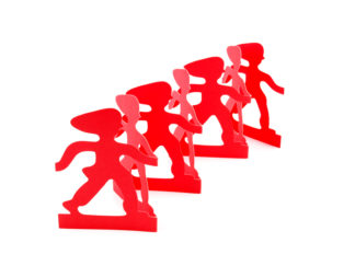 Pappersrader Röd Silhuett