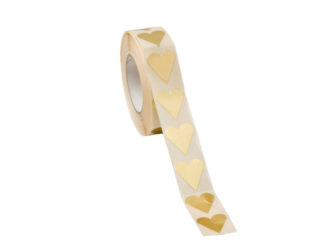 Stickers på Rulle Hjärtan Guld Små