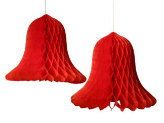 Honeycomb 2-p Klockor Röda 30 cm