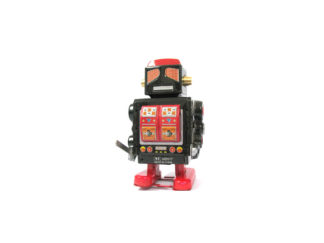 Plåtleksak Robot Svart