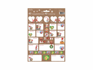 Juladresslapp Självhäftande 40-p FINSK TEXT m. Stickers