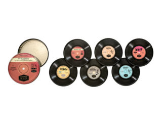 Coasters i Plåtburk 6-p Vintage Records