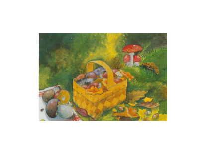 Höst-Vykort-Tecknad-Svampko