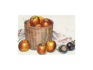 Vykort Tecknad Äpple