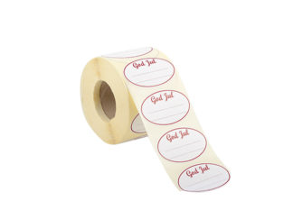 Juladresslapp på Rulle "God Jul" Vit