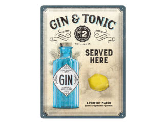 Plåtskylt Gin & Tonic Served