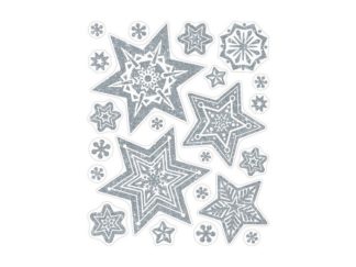 Fönsterdekor Snöstjärnor Silver