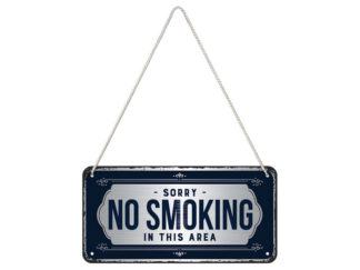 Plåtskylt 10x20 Hänge No Smoking