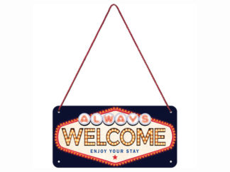 Plåtskylt 10x20 Hänge Welcome