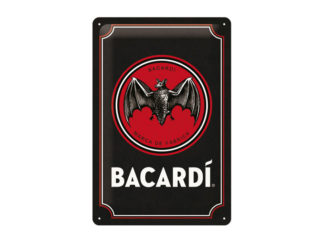 Plåtskylt Bacardi Logo Black 20x30