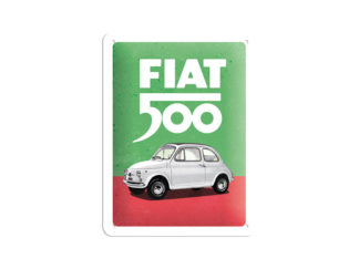 Plåtskylt Fiat 500 15x20