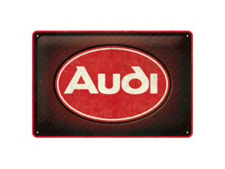 Plåtskylt Audi Logo Red 20x30