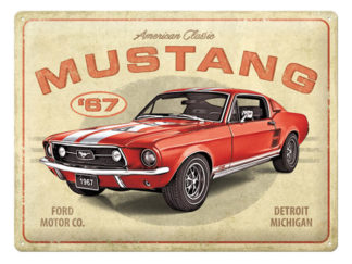 Plåtskylt Ford Mustang GT 1967 Red