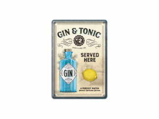 Plåtvykort Gin & Tonic Served