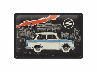 Plåtskylt Trabant Berlin 20x30