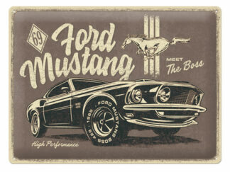 Plåtskylt Ford Mustang The Boss