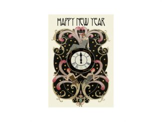 Dubbelt Kort M.T Happy New Year WT029 Glitter