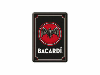 Plåtvykort Bacardi Logo Black