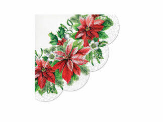 Servett Glory Poinsettia Rund