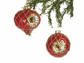 Glaskula Spegel Röd