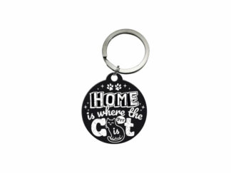 Nyckelring Plåtskylt Home Cat