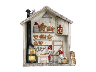 Porslin LED Pepparkaks-Tomtehus
