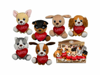 Plysch Hund med Hjärta