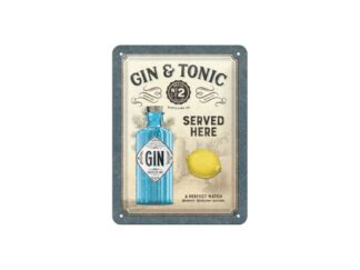 Plåtskylt Gin & Tonic Served 15x20