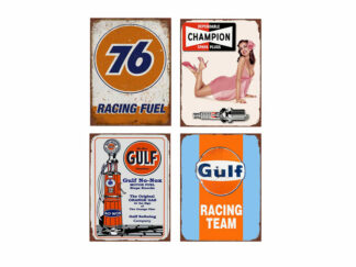Plåtskylt Gulf etc 4-olika