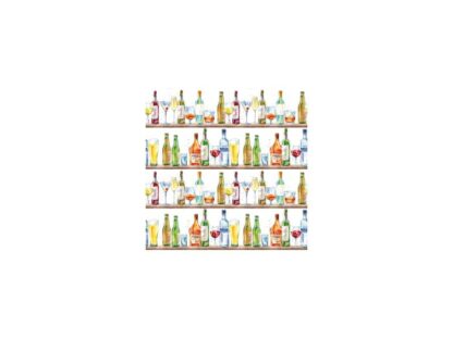 Seamless pattern of a champagne,vodka, cognac, wine, beer and glass. Painting of a alcohol drink in the bar .Watercolor hand drawn illustration.White background.