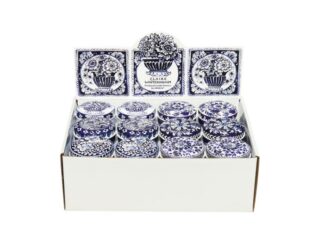 Rund Ask Blue & White 6-olika