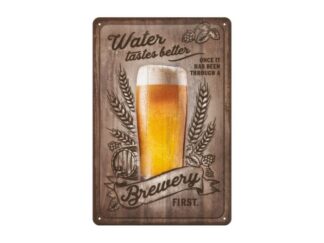 Plåtskylt Beer Water 20x30