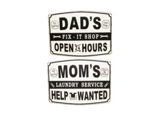 Plåtskylt Mom & Dad