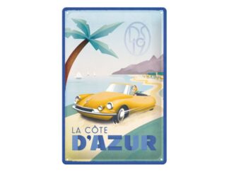 Plåtskylt Citroen DS19 La Cote D'Azur 20x30